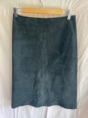 Hennes collection for H&M Black Suede Pencil Skirt lined back zipper